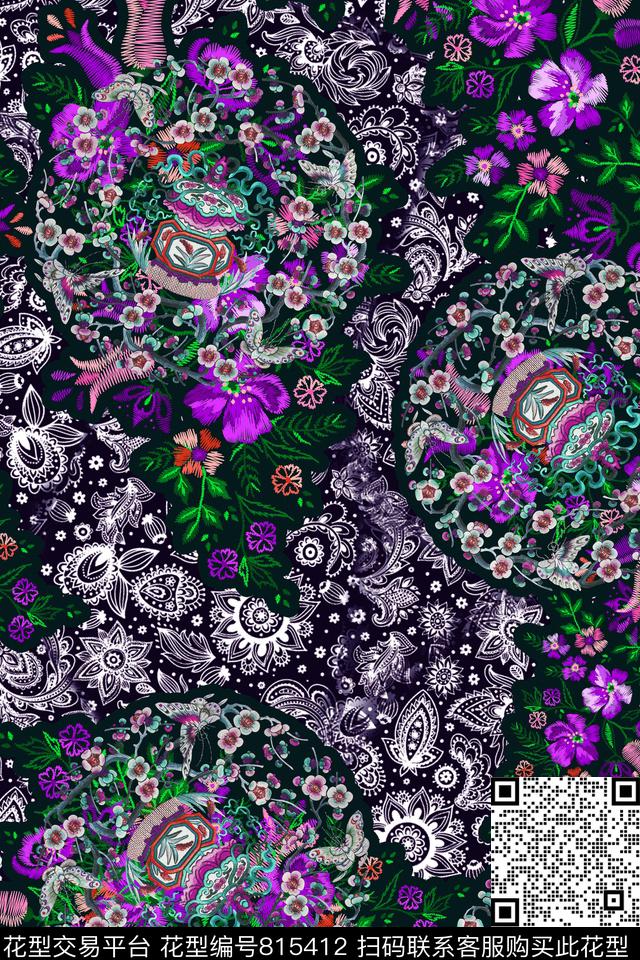花绣花刺绣数码印花华亿平台下载（图片编号: 815412） - 瓦栏（Walan）