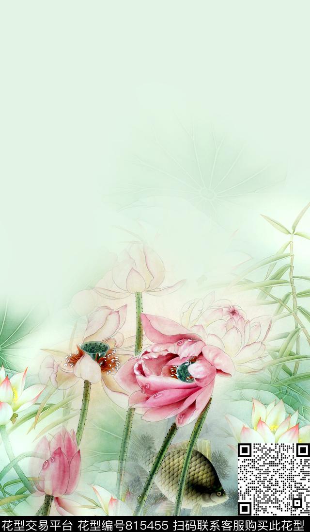 数码花卉旗袍数码印花华亿平台下载（图片编号: 815455） - 瓦栏（Walan）