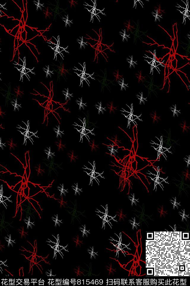 趣味鱼骨几何传统印花华亿平台下载（图片编号: 815469） - 瓦栏（Walan）