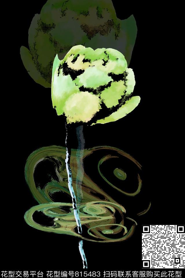 趣味水彩笔触数码印花华亿平台下载（图片编号: 815483） - 瓦栏（Walan）