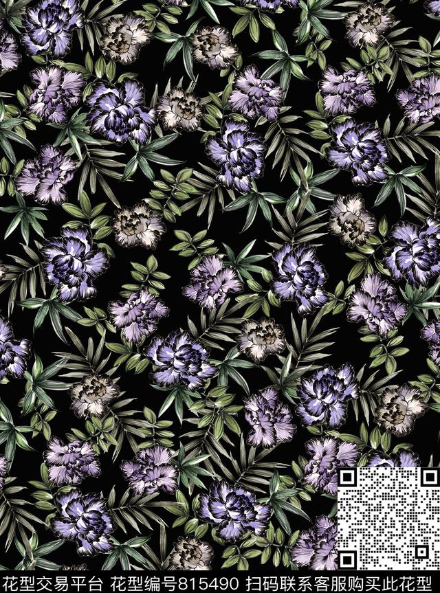 花朵花卉数码印花华亿平台下载（图片编号: 815490） - 瓦栏（Walan）