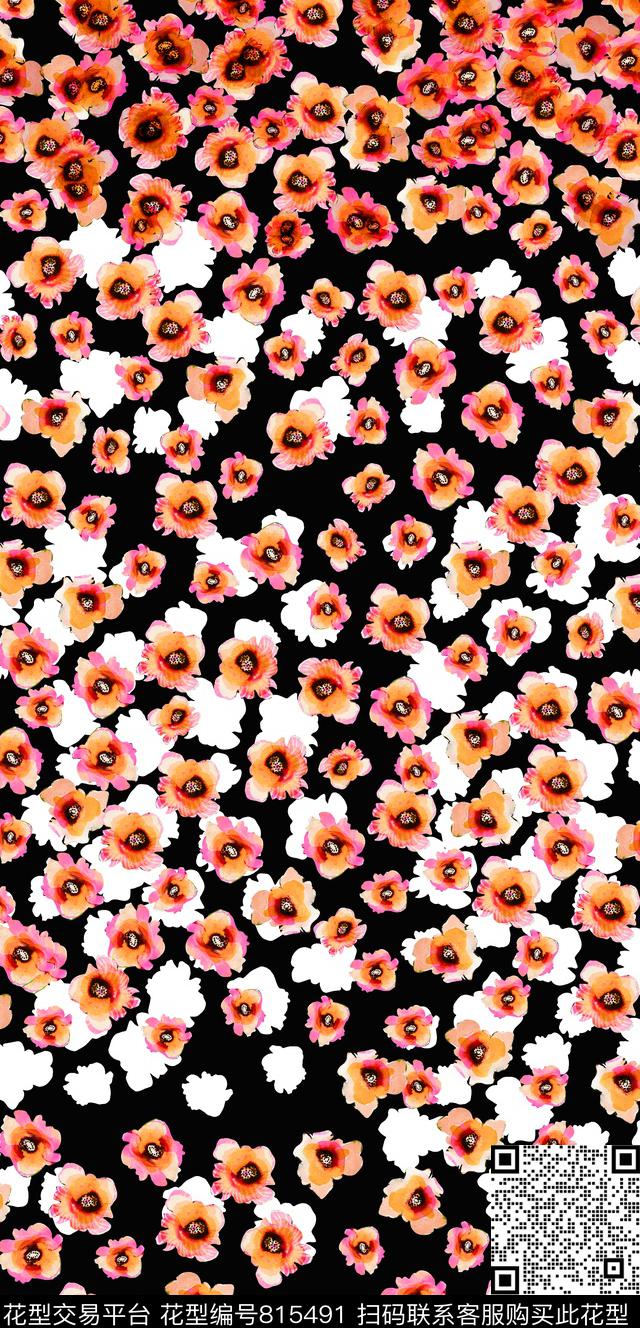 小碎花花朵花卉数码印花华亿平台下载（图片编号: 815491） - 瓦栏（Walan）