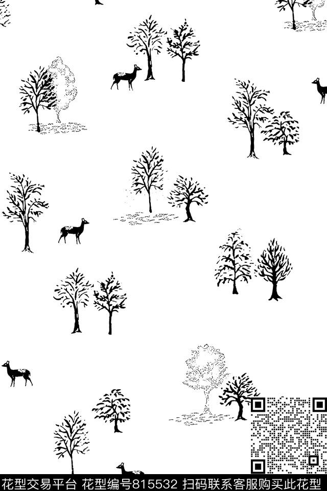 小树鹿男装T恤华亿平台传统印花华亿平台下载（图片编号: 815532） - 瓦栏（Walan）