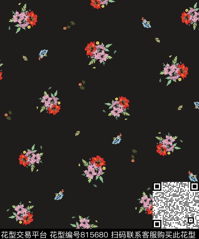 花卉小碎花女童传统印花华亿平台下载（图片编号: 815680） - 瓦栏（Walan）