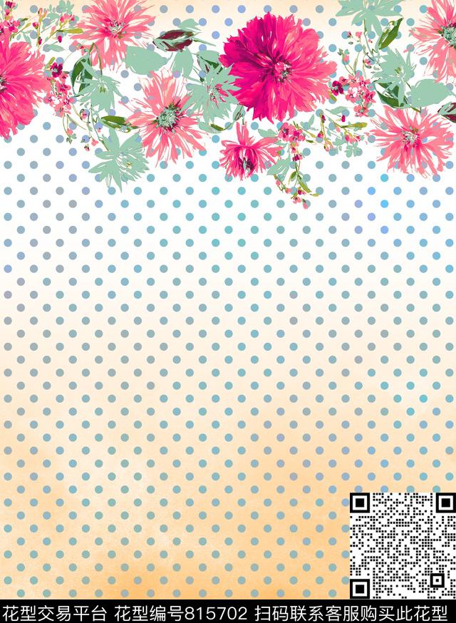 莲花小碎花大花数码印花华亿平台下载（图片编号: 815702） - 瓦栏（Walan）