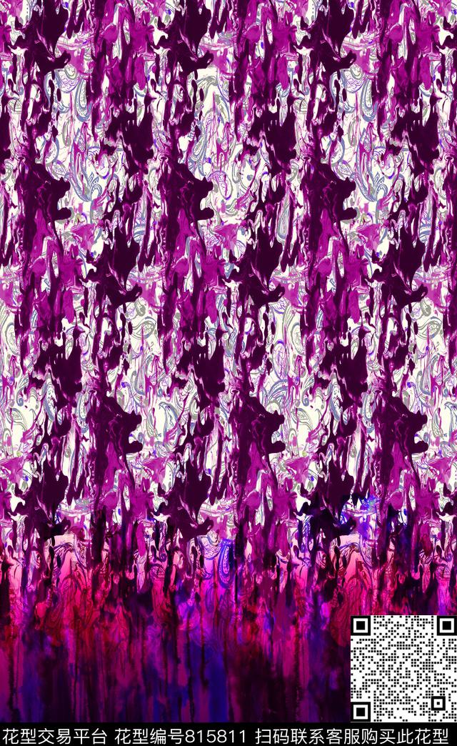 乱花抽象漸層数码印花华亿平台下载（图片编号: 815811） - 瓦栏（Walan）