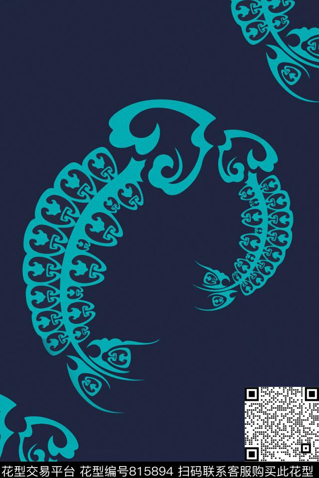 抽象中国风休闲数码印花华亿平台下载（图片编号: 815894） - 瓦栏（Walan）