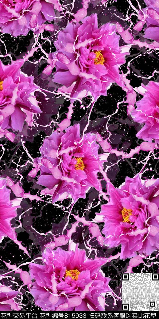 数码花花朵花卉数码印花华亿平台下载（图片编号: 815933） - 瓦栏（Walan）