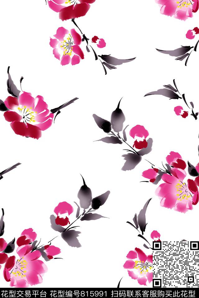 花瓣花朵花卉传统印花华亿平台下载（图片编号: 815991） - 瓦栏（Walan）