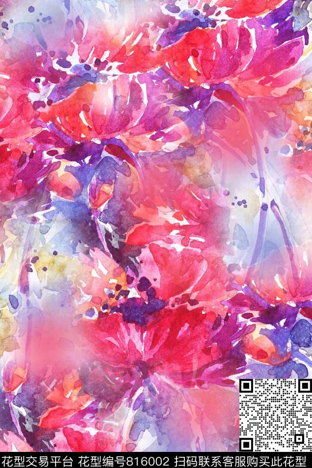 花卉花瓣花朵数码印花华亿平台下载（图片编号: 816002） - 瓦栏（Walan）