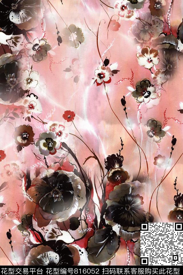 花朵花卉花瓣数码印花华亿平台下载（图片编号: 816052） - 瓦栏（Walan）