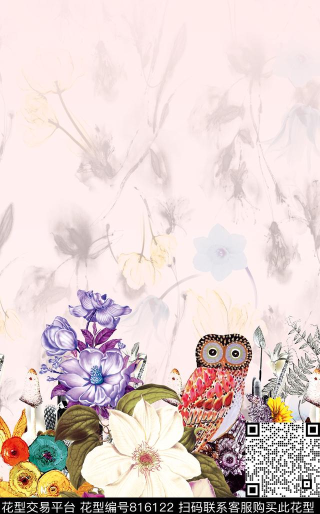 时尚淡雅数码数码印花华亿平台下载（图片编号: 816122） - 瓦栏（Walan）