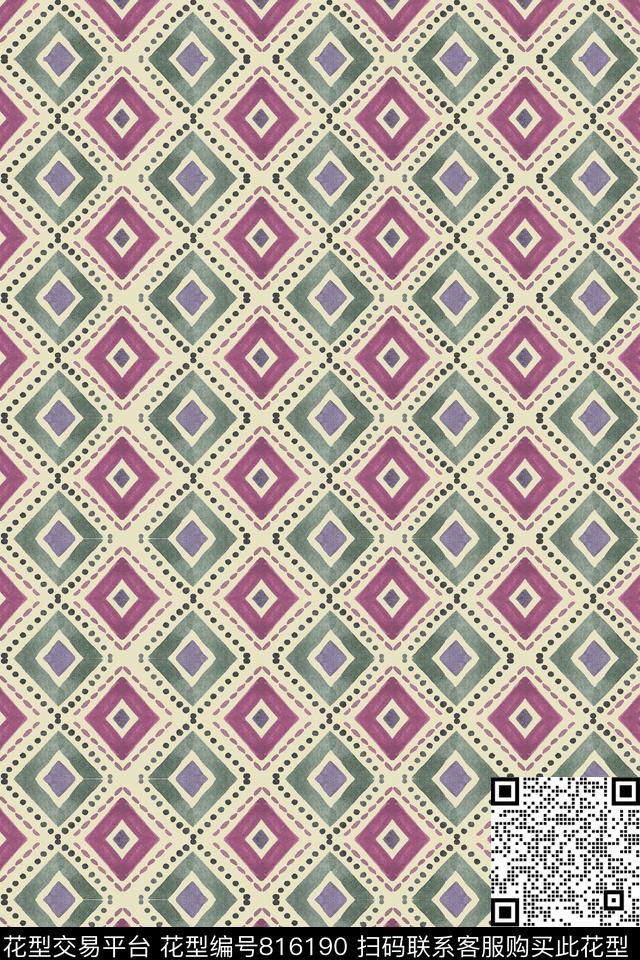 格子男装色彩格子数码印花华亿平台下载（图片编号: 816190） - 瓦栏（Walan）