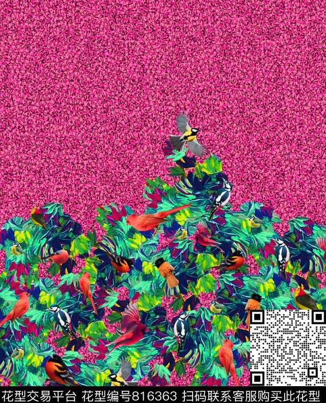 不规则几何人動物数码印花华亿平台下载（图片编号: 816363） - 瓦栏（Walan）