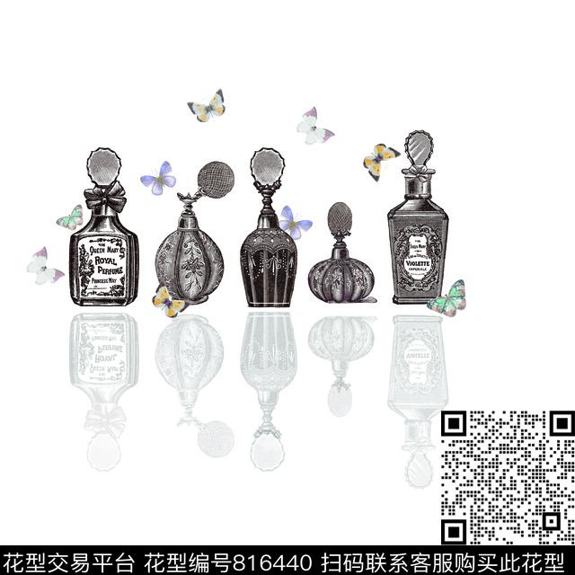 香水瓶爆款蝴蝶数码印花华亿平台下载（图片编号: 816440） - 瓦栏（Walan）