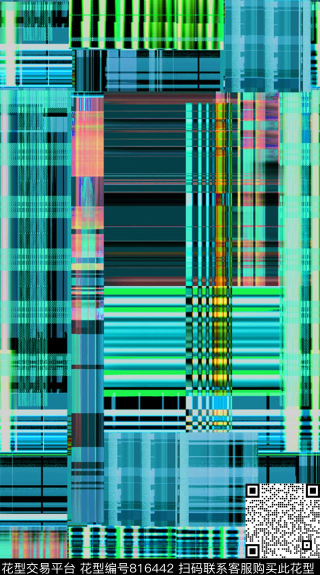 色块小方块方格数码印花华亿平台下载（图片编号: 816442） - 瓦栏（Walan）