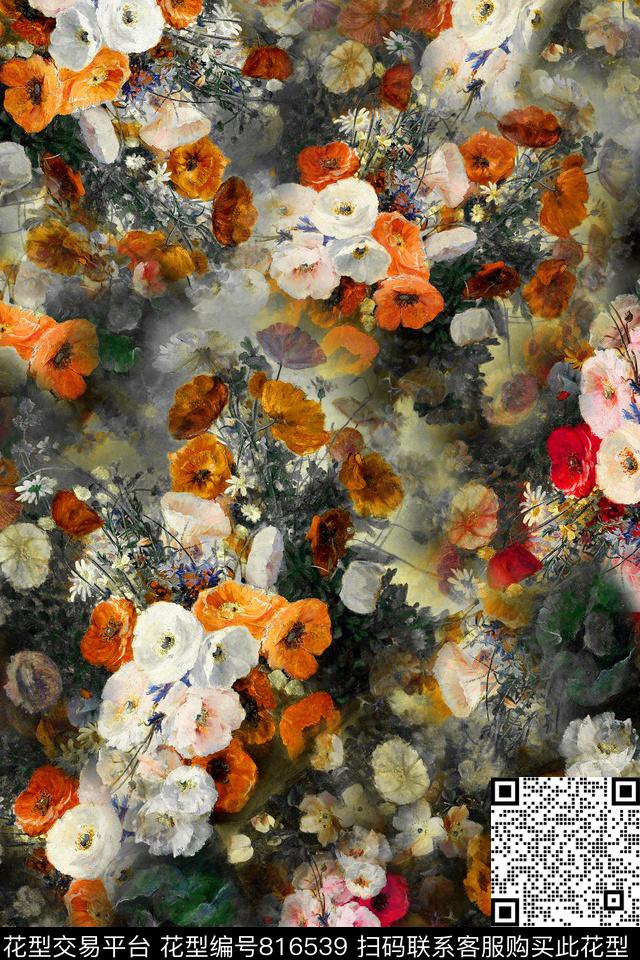 女装中老年华亿平台旗袍花数码印花华亿平台下载（图片编号: 816539） - 瓦栏（Walan）