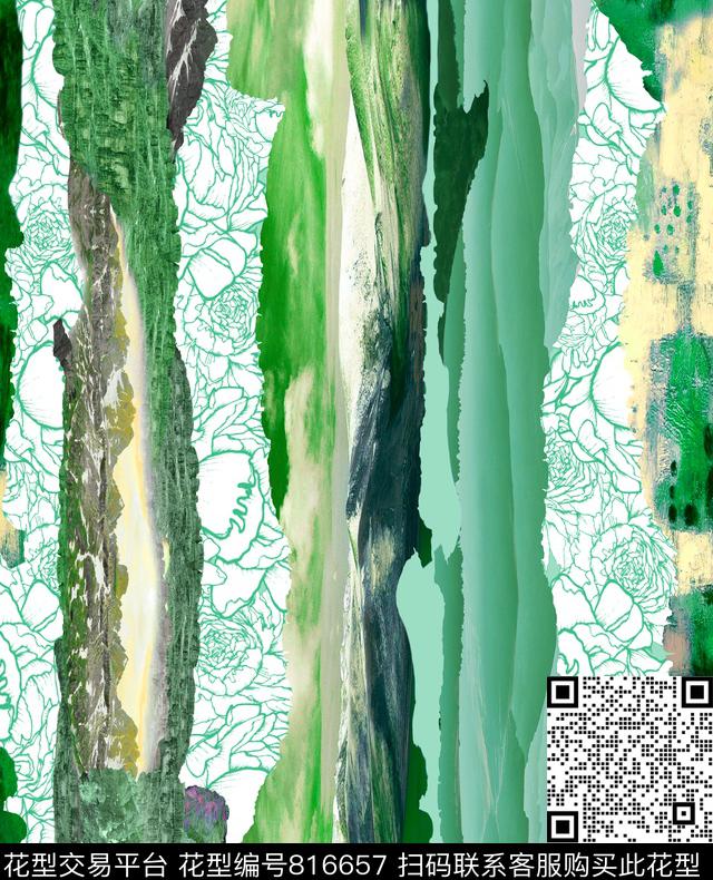 花朵花卉乱花数码印花华亿平台下载（图片编号: 816657） - 瓦栏（Walan）