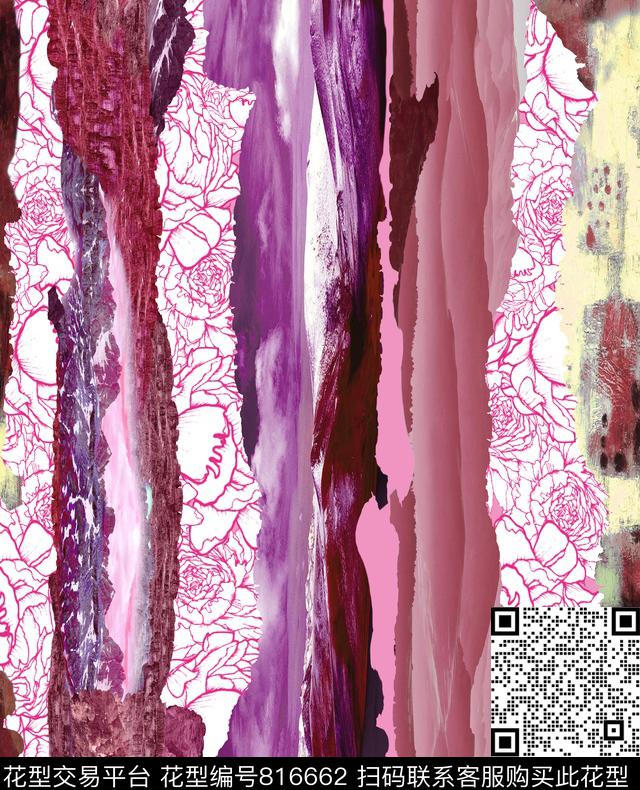 花朵花卉乱花数码印花华亿平台下载（图片编号: 816662） - 瓦栏（Walan）