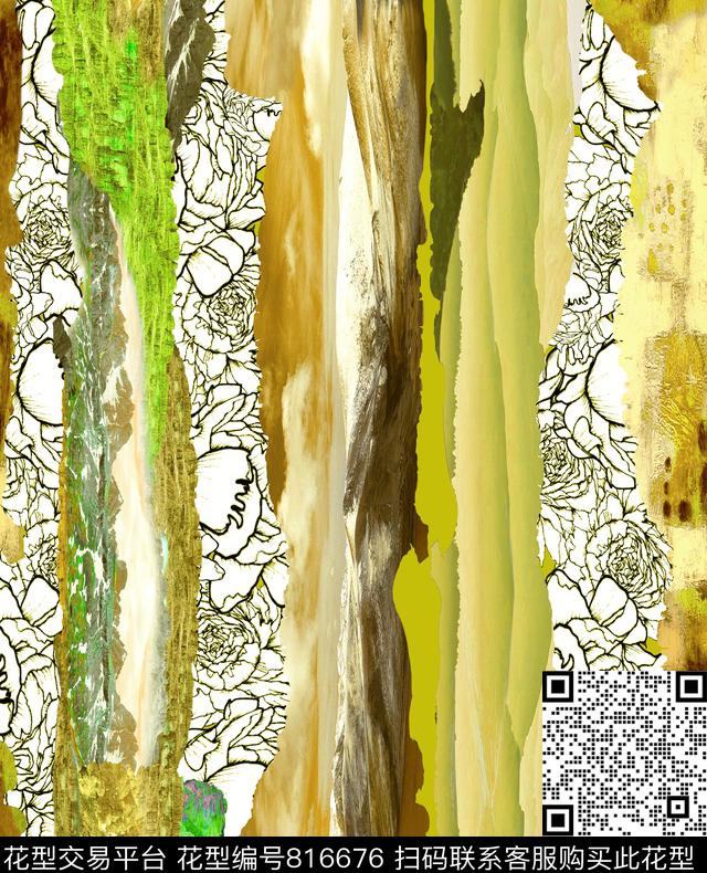 花朵花卉乱花数码印花华亿平台下载（图片编号: 816676） - 瓦栏（Walan）