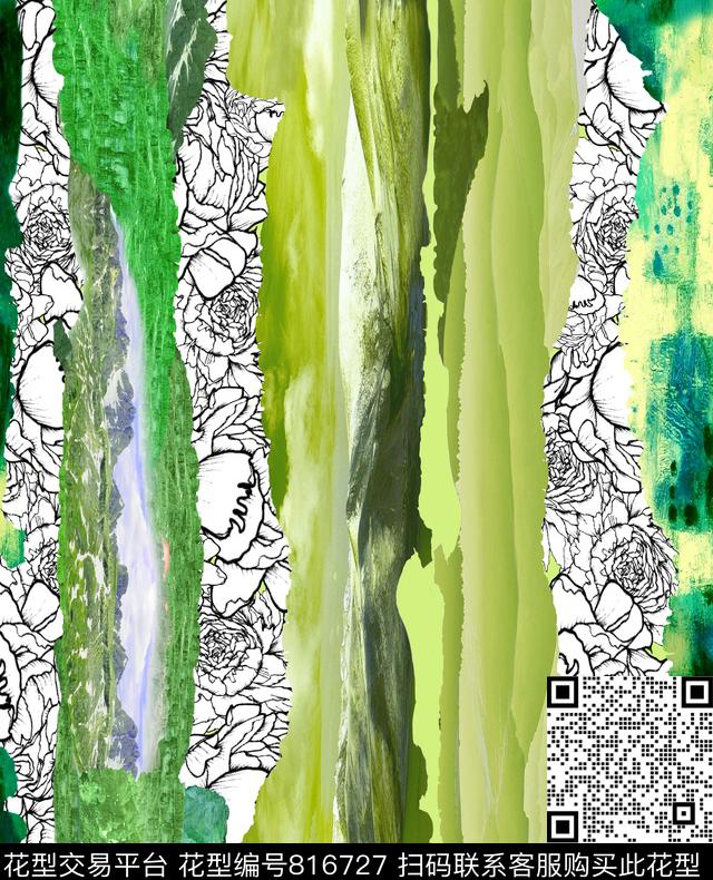 花朵花卉乱花数码印花华亿平台下载（图片编号: 816727） - 瓦栏（Walan）