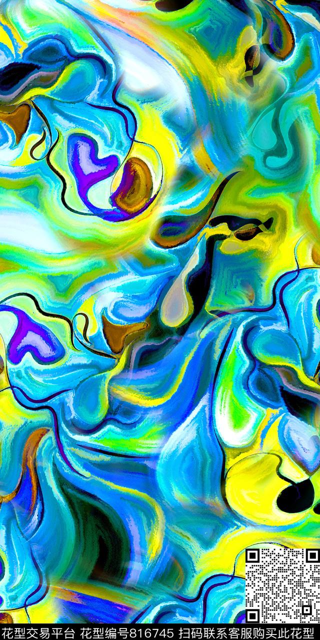 数码抽象油画数码印花华亿平台下载（图片编号: 816745） - 瓦栏（Walan）