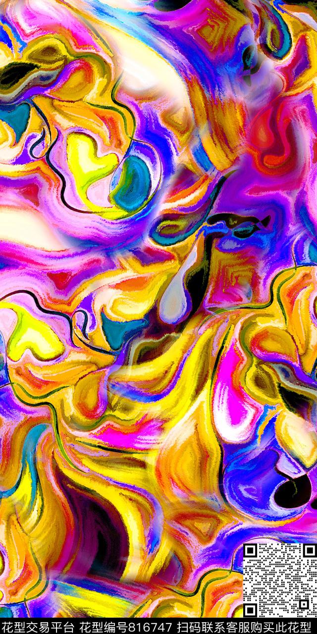 数码抽象油画数码印花华亿平台下载（图片编号: 816747） - 瓦栏（Walan）