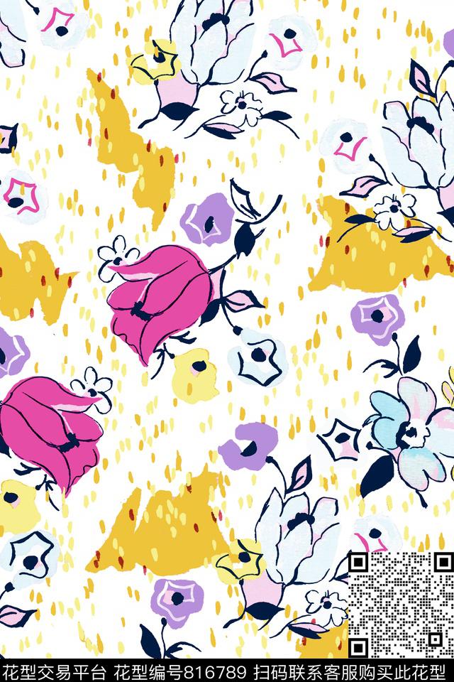 花瓣花朵花卉传统印花华亿平台下载（图片编号: 816789） - 瓦栏（Walan）