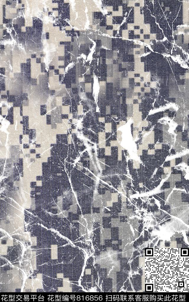 牛仔迷彩肌理数码印花华亿平台下载（图片编号: 816856） - 瓦栏（Walan）