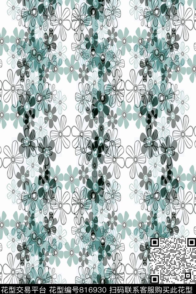 商务男装小碎花条纹花卉传统印花华亿平台下载（图片编号: 816930） - 瓦栏（Walan）