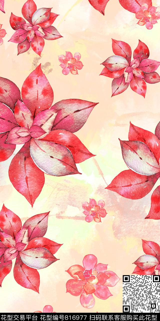 花朵多肉宝石花数码印花华亿平台下载（图片编号: 816977） - 瓦栏（Walan）