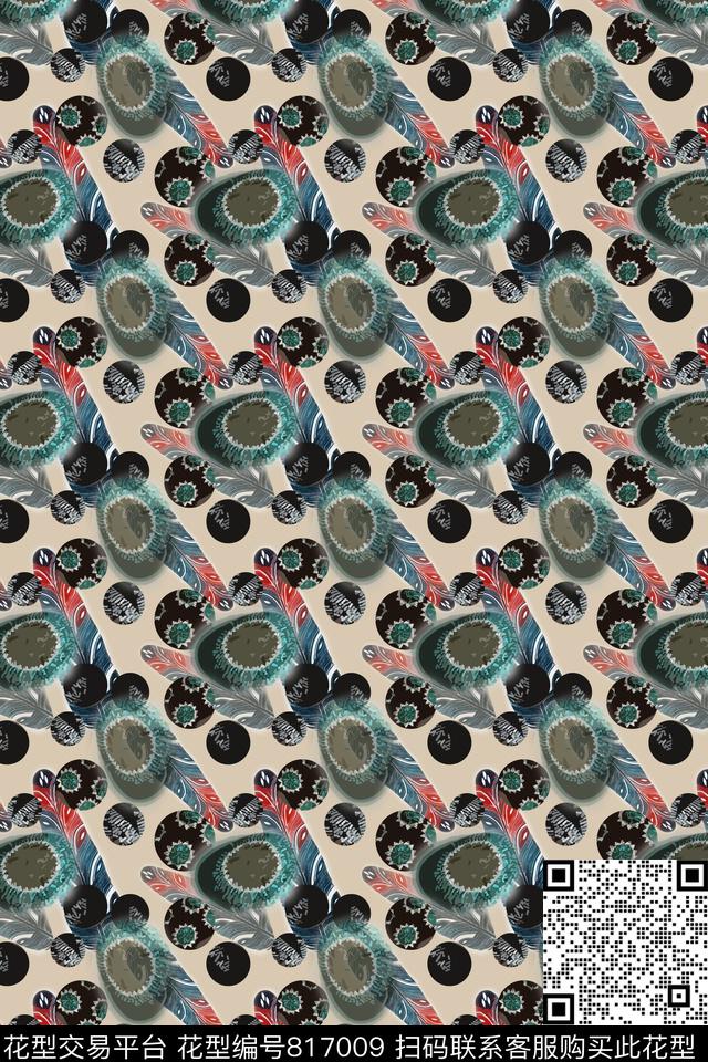 羽毛飘飘羽毛组合抽象鸟蛋数码印花华亿平台下载（图片编号: 817009） - 瓦栏（Walan）