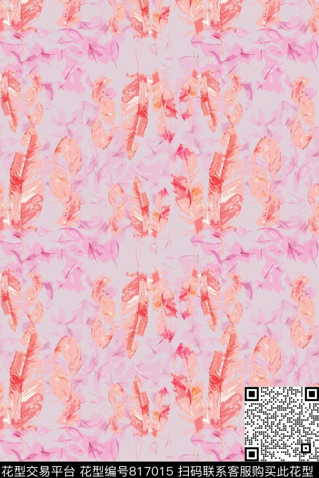 羽毛飘飘羽毛组合动物纹数码印花华亿平台下载（图片编号: 817015） - 瓦栏（Walan）