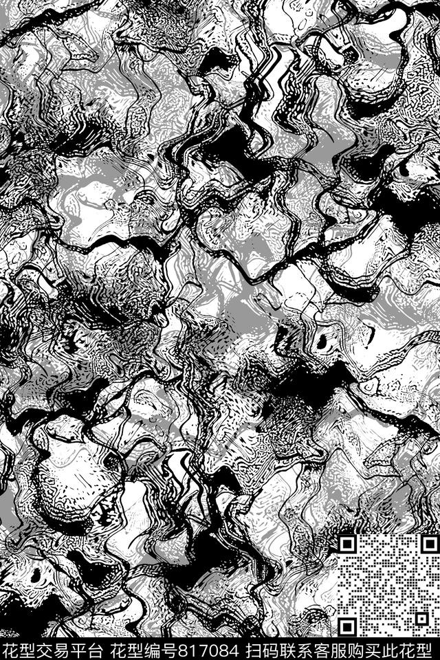 肌理纹理抽象纹理男装华亿平台传统印花华亿平台下载（图片编号: 817084） - 瓦栏（Walan）