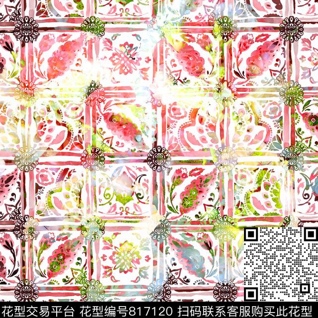 趣味光澤花数码印花华亿平台下载（图片编号: 817120） - 瓦栏（Walan）