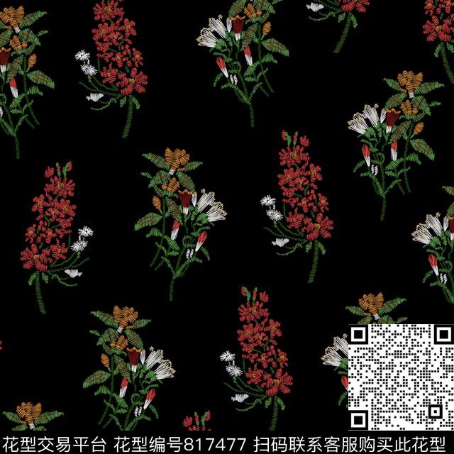 小碎花花朵花卉传统印花华亿平台下载（图片编号: 817477） - 瓦栏（Walan）