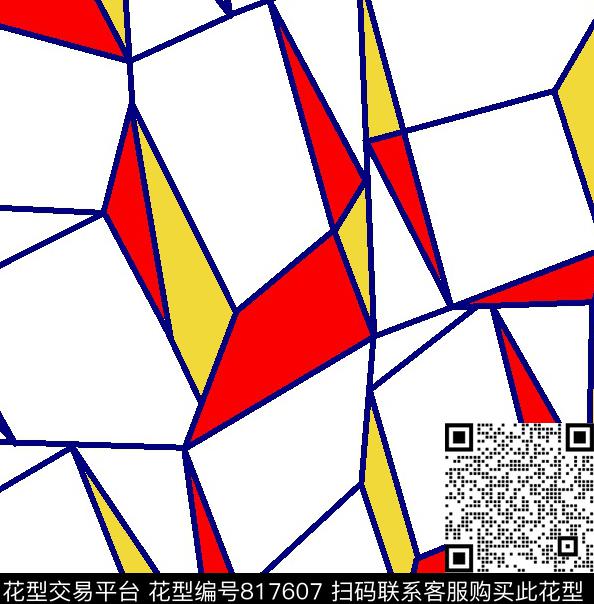 解构三角形几何传统印花华亿平台下载（图片编号: 817607） - 瓦栏（Walan）