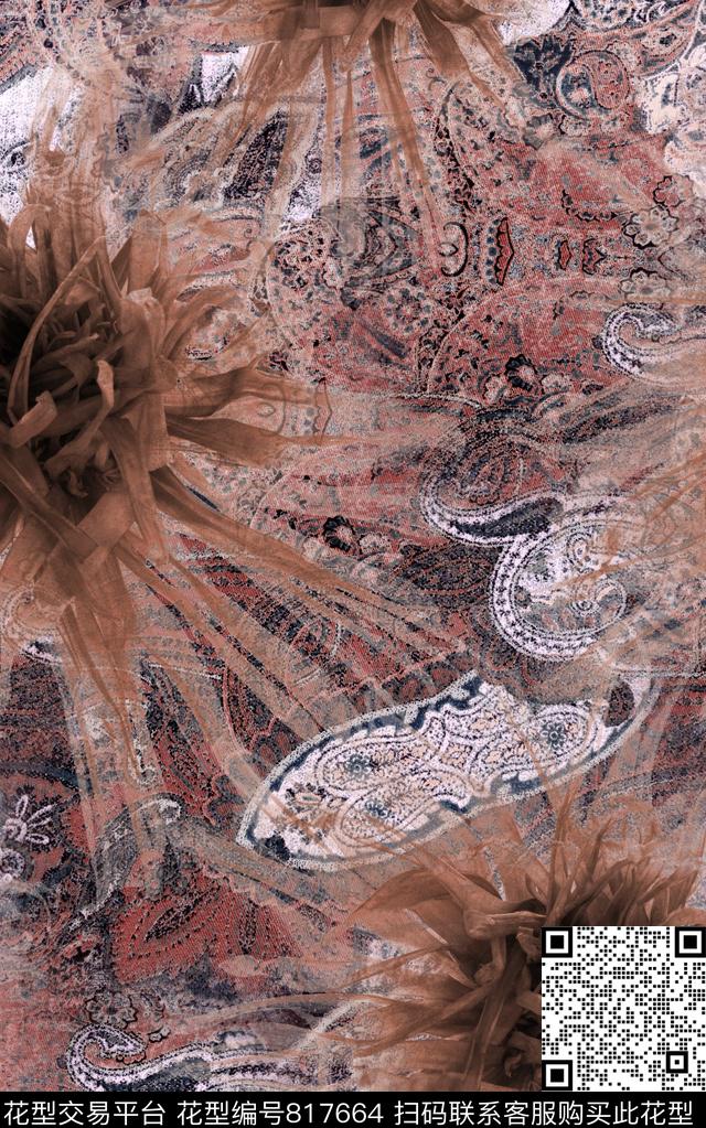 巴洛克欧式民族风数码印花华亿平台下载（图片编号: 817664） - 瓦栏（Walan）