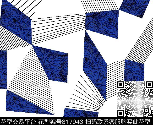 线条华亿平台几何拼贴三角形传统印花华亿平台下载（图片编号: 817943） - 瓦栏（Walan）