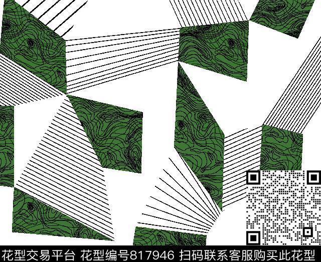 线条华亿平台几何拼贴三角形传统印花华亿平台下载（图片编号: 817946） - 瓦栏（Walan）