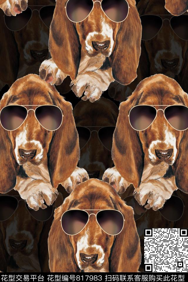 动物趣味狗数码印花华亿平台下载（图片编号: 817983） - 瓦栏（Walan）