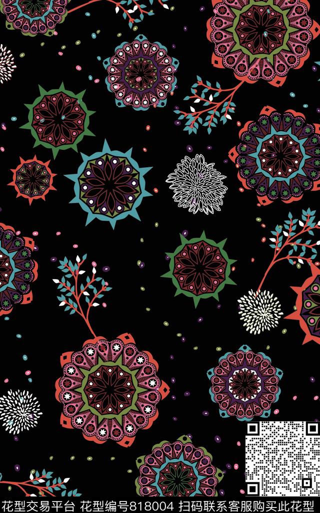 抽象几何线条传统印花华亿平台下载（图片编号: 818004） - 瓦栏（Walan）