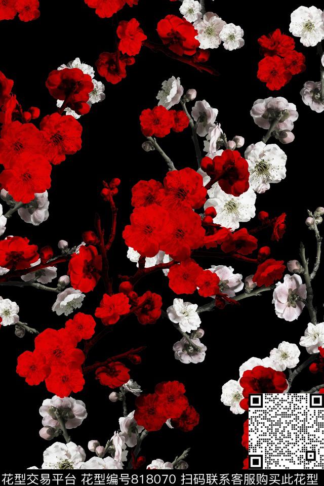 青舞-原创青舞-女装青舞-花卉数码印花华亿平台下载（图片编号: 818070） - 瓦栏（Walan）