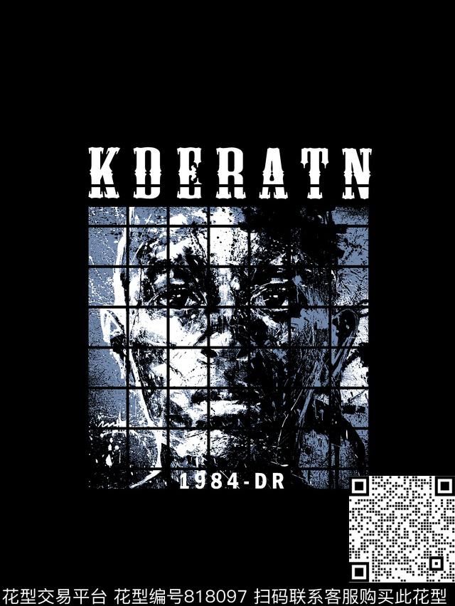 人物像纹理男装T恤华亿平台传统印花华亿平台下载（图片编号: 818097） - 瓦栏（Walan）