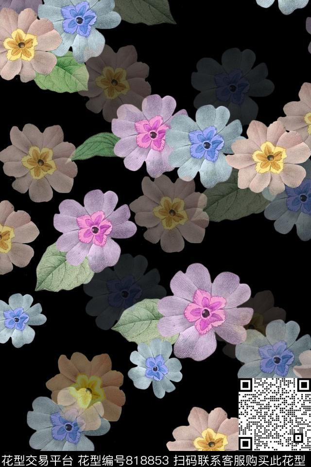 小碎花清新时尚数码印花华亿平台下载（图片编号: 818853） - 瓦栏（Walan）