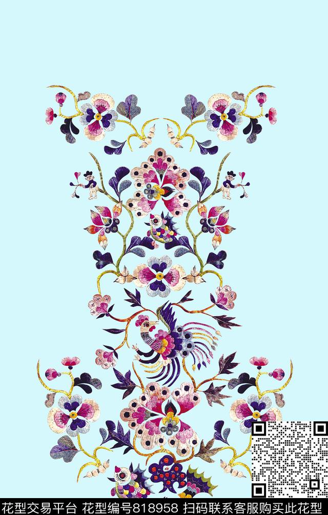 民族风绣花刺绣数码印花华亿平台下载（图片编号: 818958） - 瓦栏（Walan）