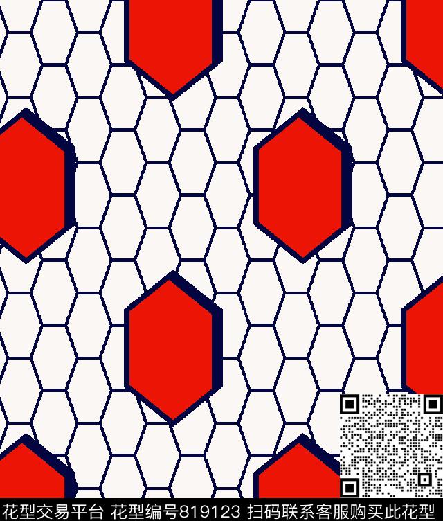 色块菱形几何拼贴传统印花华亿平台下载（图片编号: 819123） - 瓦栏（Walan）