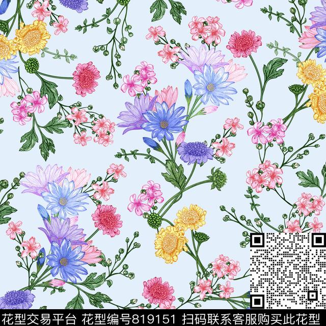 花朵清新花小碎花传统印花华亿平台下载（图片编号: 819151） - 瓦栏（Walan）