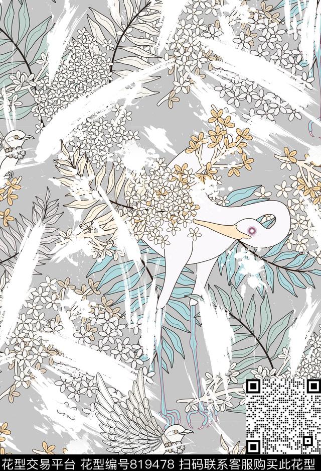 漫画时装手绘女装华亿平台传统印花华亿平台下载（图片编号: 819478） - 瓦栏（Walan）