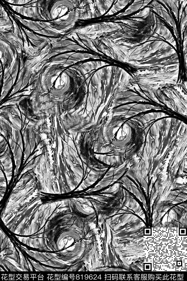 树林肌理男装数码印花华亿平台下载（图片编号: 819624） - 瓦栏（Walan）